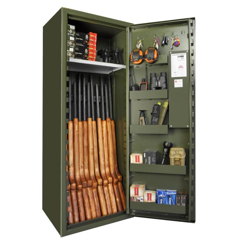 Våbenskab SP88E, 9 våben Grå 150x55x40 152kg elek. kodelås