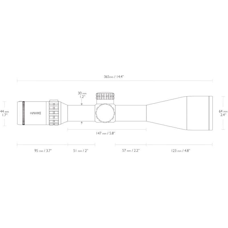 Hawk Frontier FFP 5-25x56 SF Mil Ext